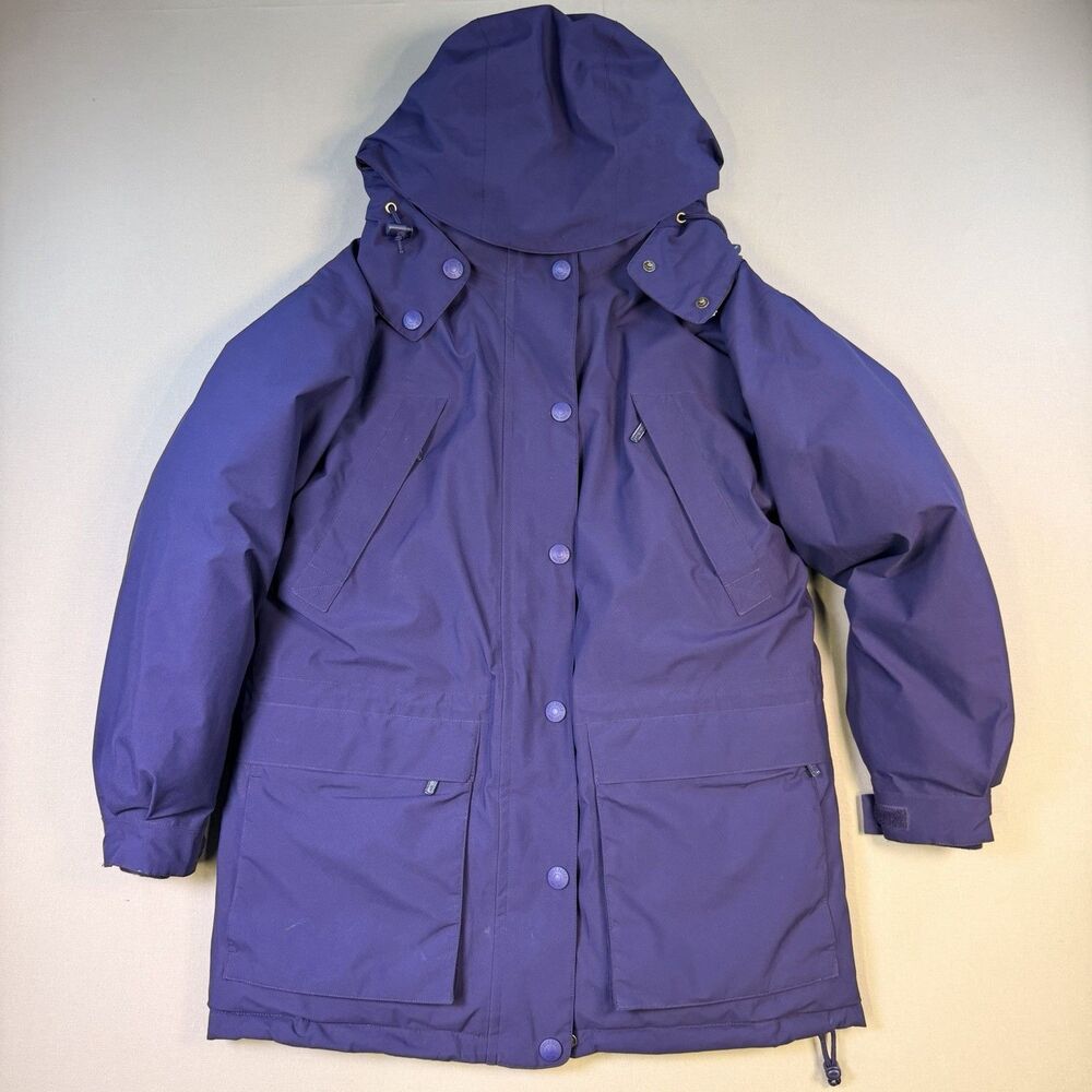 Vtg EDDIE BAUER Ridge Line Gore-Tex Goose Down Insulated Parka Women's M Purple